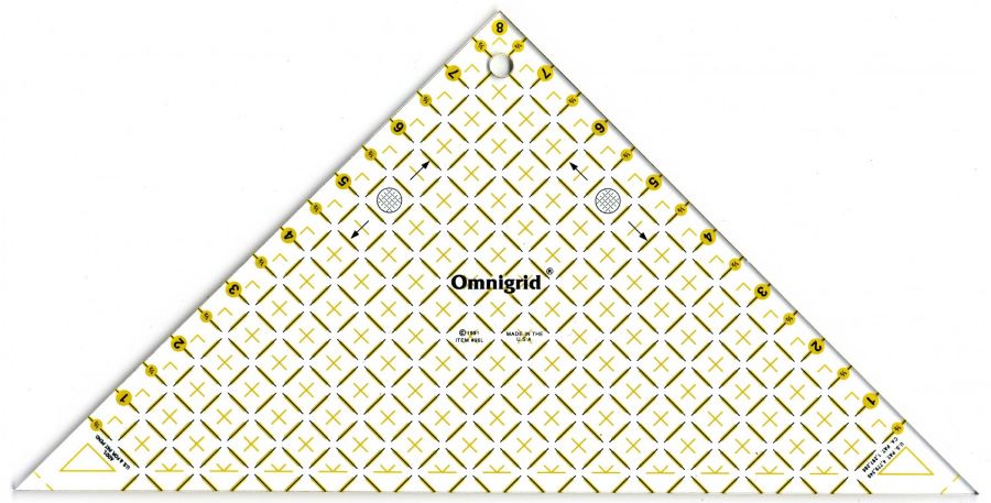 Quick triangle ruler for 1/4 square, Omnigrid
